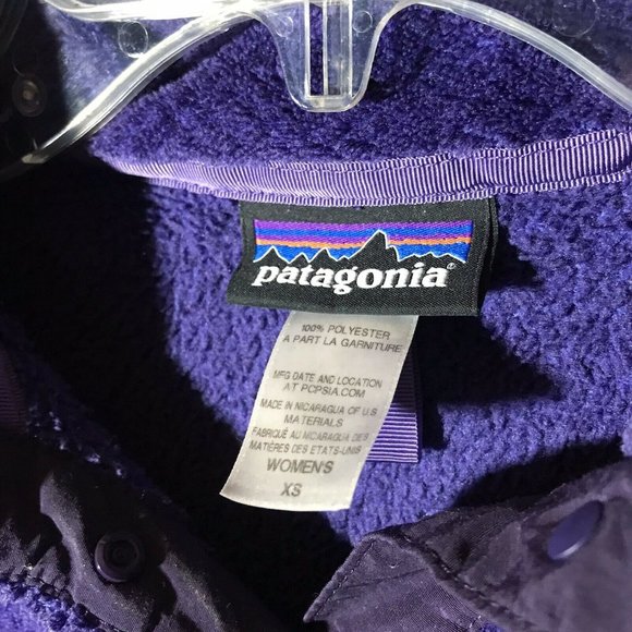 Patagonia 1/4 Button Pullover Fleece Jacket Coat Womens Size XS T-Snap Purple - Picture 6 of 10